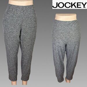 Jockey +XXL Charcoal Heather Stretch Waist Sueded Jersey Pockets Jogger Pants